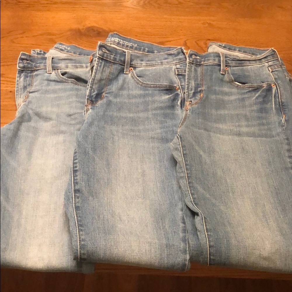 Three pairs Old Navy Curvy Jeans